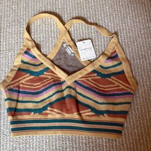 Free People Striped Knit Crop Top
